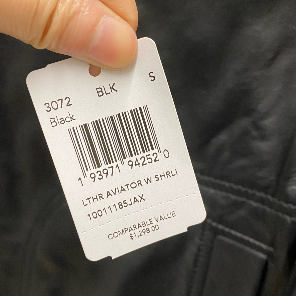 Coach Men Leather Aviator Jacket With Shearling Collar - Picture 8 of 10